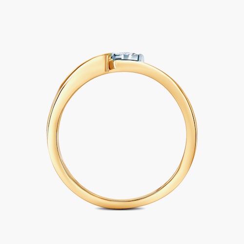 Pierścionek zaręczynowy SAVICKI: dwukolorowe złoto, diament